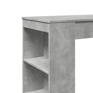 Τραπέζι Μπαρ με Ράφια Γκρι Σκυρ. 95x47x103,5 εκ Επεξεργ. Ξύλο - Pakobazaar