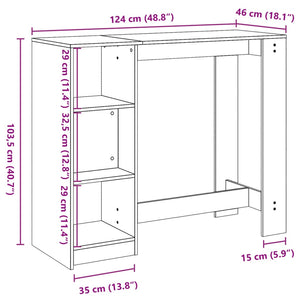 Τραπέζι Κονσόλα με Ράφι Λευκό 124x46x103,5 εκ. Επεξεργ. Ξύλο - Pakobazaar