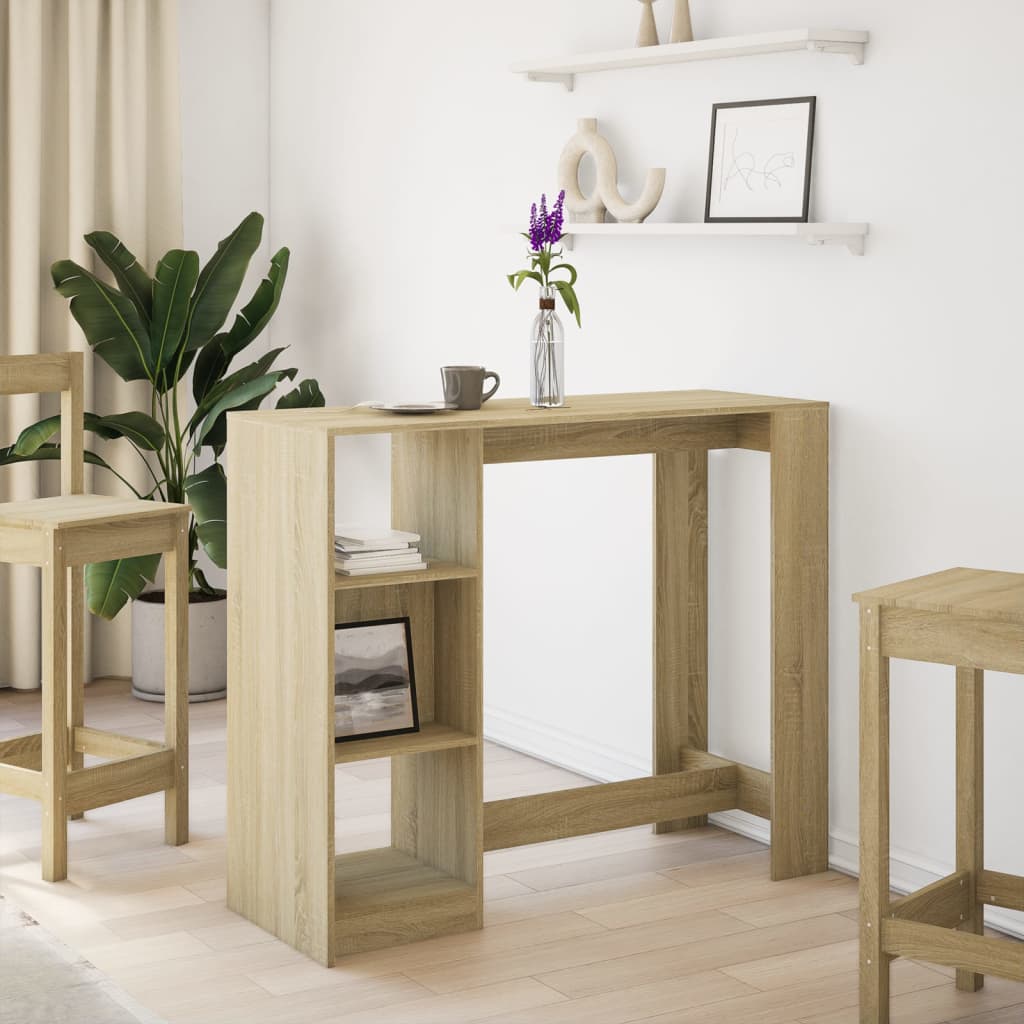 Τραπέζι Κονσόλα με Ράφι Sonoma Δρυς 124x46x103,5 εκ Επεξ. Ξύλο - Pakobazaar
