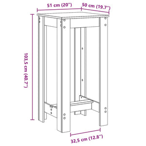 Τραπέζι Κονσόλα Γκρι Sonoma 51x50x103,5 εκ. από Επεξεργ. Ξύλο