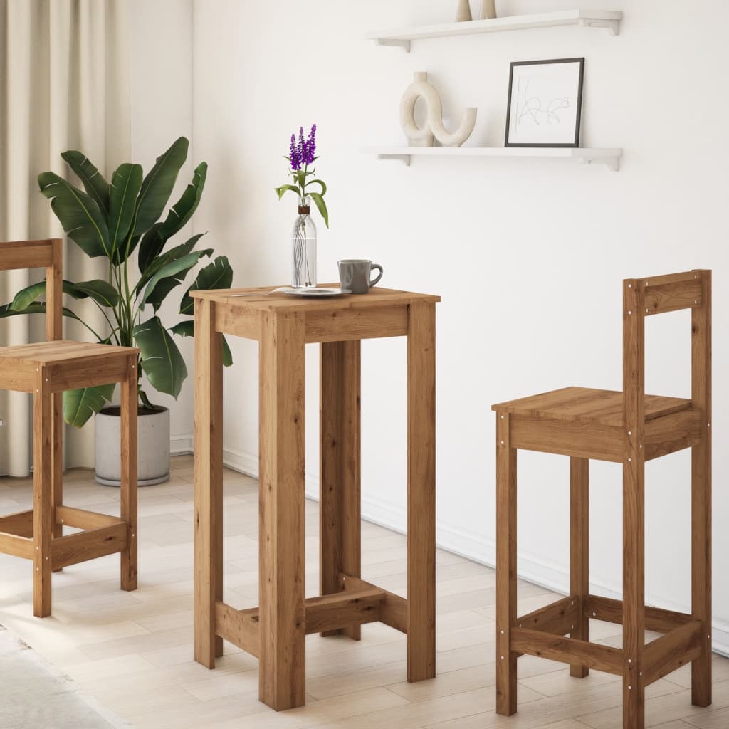 Τραπέζι Μπαρ Αρτισιανή Δρυς 51x50x103,5 εκ. Επεξ. Ξύλο - Pakobazaar