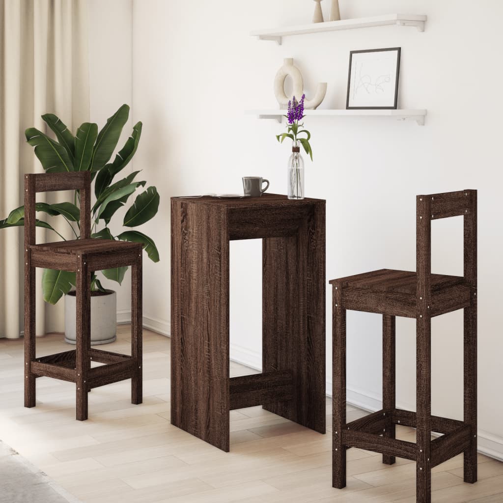 Τραπέζι Μπαρ Καφέ Δρυς 51x50x103,5 εκ. Επεξ. Ξύλο - Pakobazaar