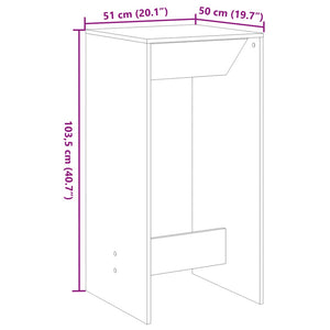 Τραπέζι Μπαρ Αρτισιανή Δρυς 51x50x103,5 εκ. Επεξ. Ξύλο - Pakobazaar