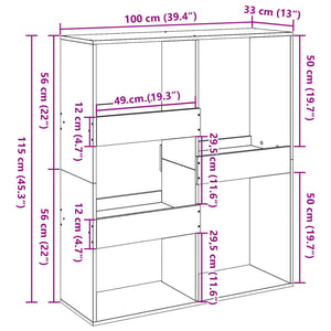 Βιβλιοθήκη/Διαχωριστικό Χώρου Μαύρο 100x33x115 εκ.