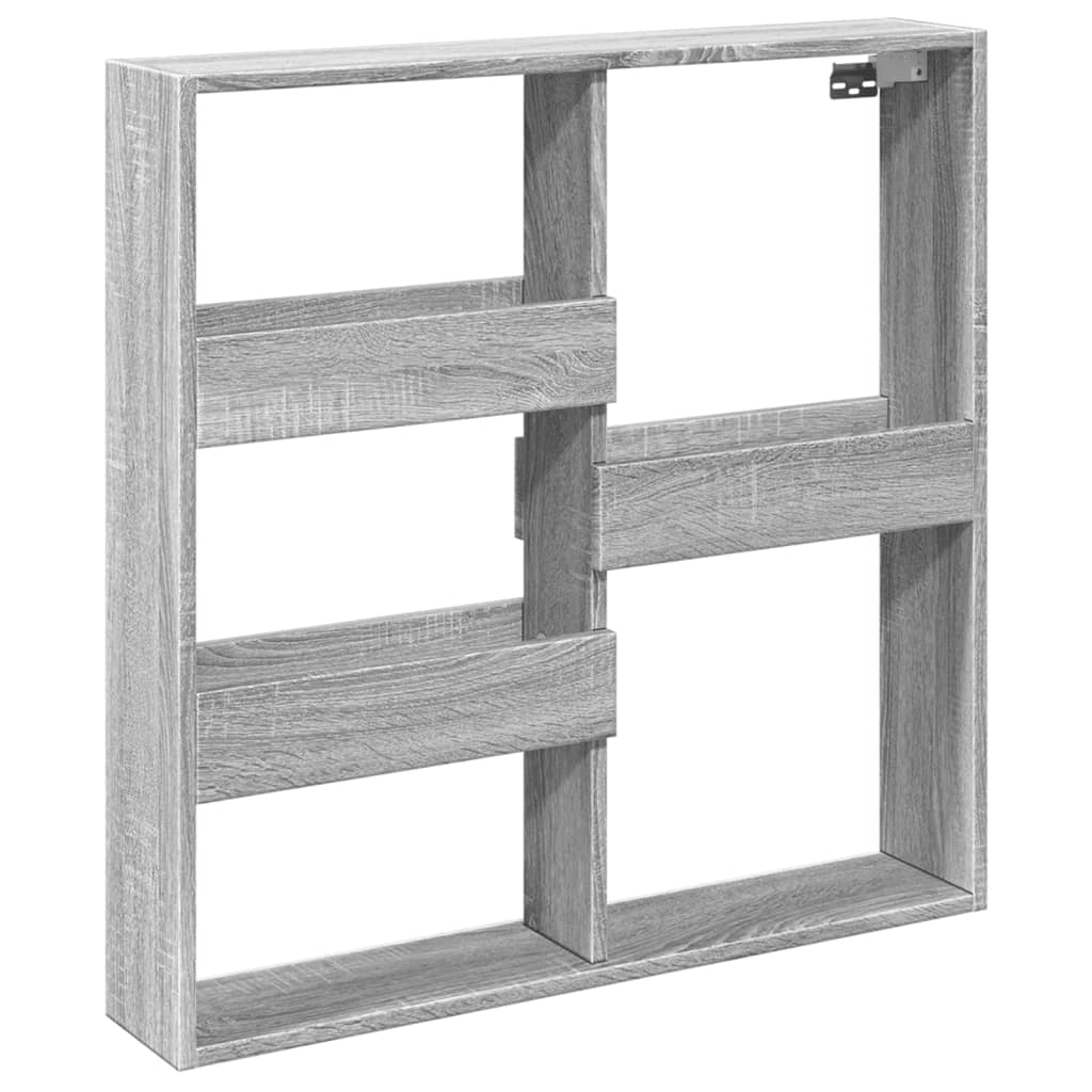 Ντουλάπι Τοίχου Γκρι Sonoma 80x15x80 εκ. Επεξεργασμένο Ξύλο