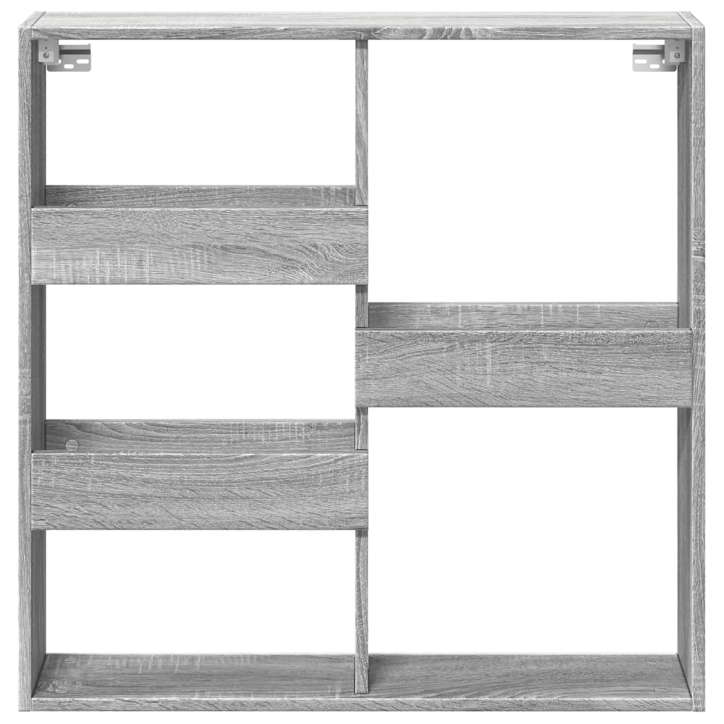 Ντουλάπι Τοίχου Γκρι Sonoma 80x15x80 εκ. Επεξεργασμένο Ξύλο