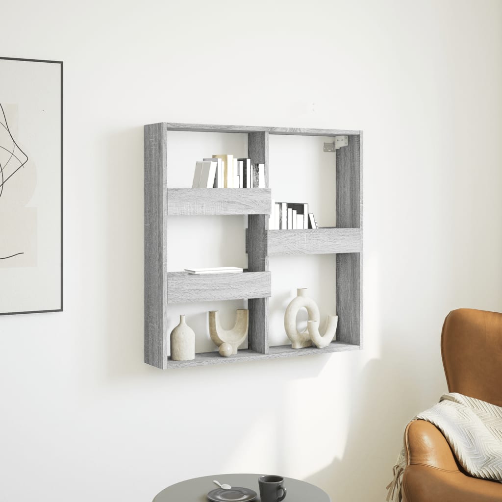 Ντουλάπι Τοίχου Γκρι Sonoma 80x15x80 εκ. Επεξεργασμένο Ξύλο