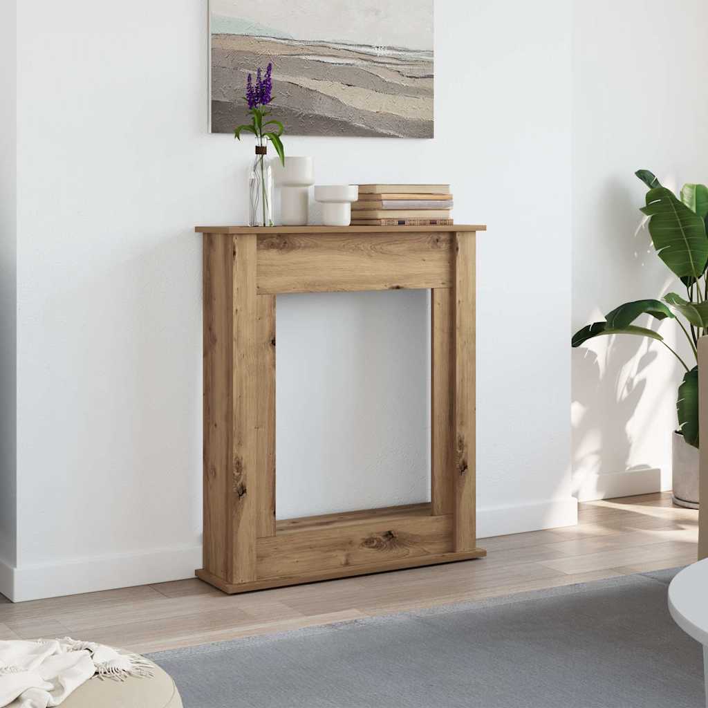 Πλαίσιο Τζακιού Αρτισιανή Δρυς 75x20x87,5 εκ. από Επεξ. Ξύλο - Pakobazaar