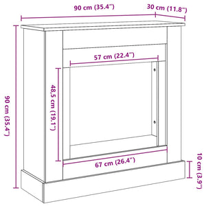 Πλαίσιο Τζακιού Sonoma Δρυς 90x30x90 εκ. από Επεξ. Ξύλο