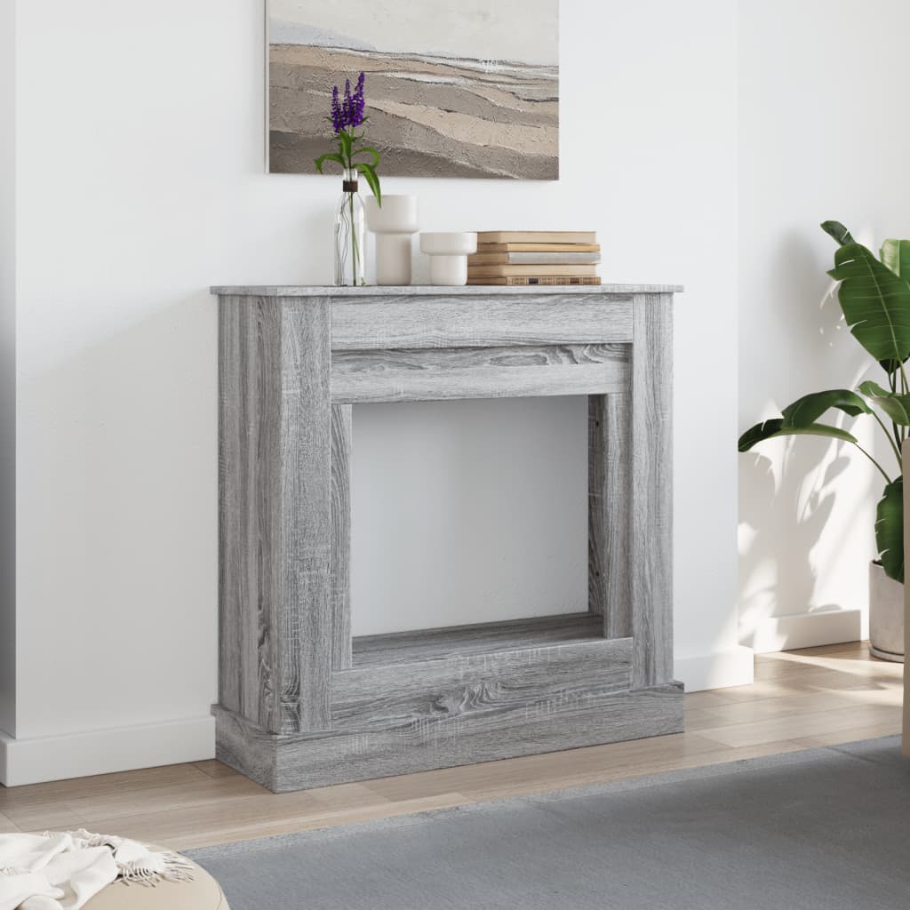 Πλαίσιο Τζακιού Γκρι Sonoma 90x30x90 εκ. από Επεξ. Ξύλο