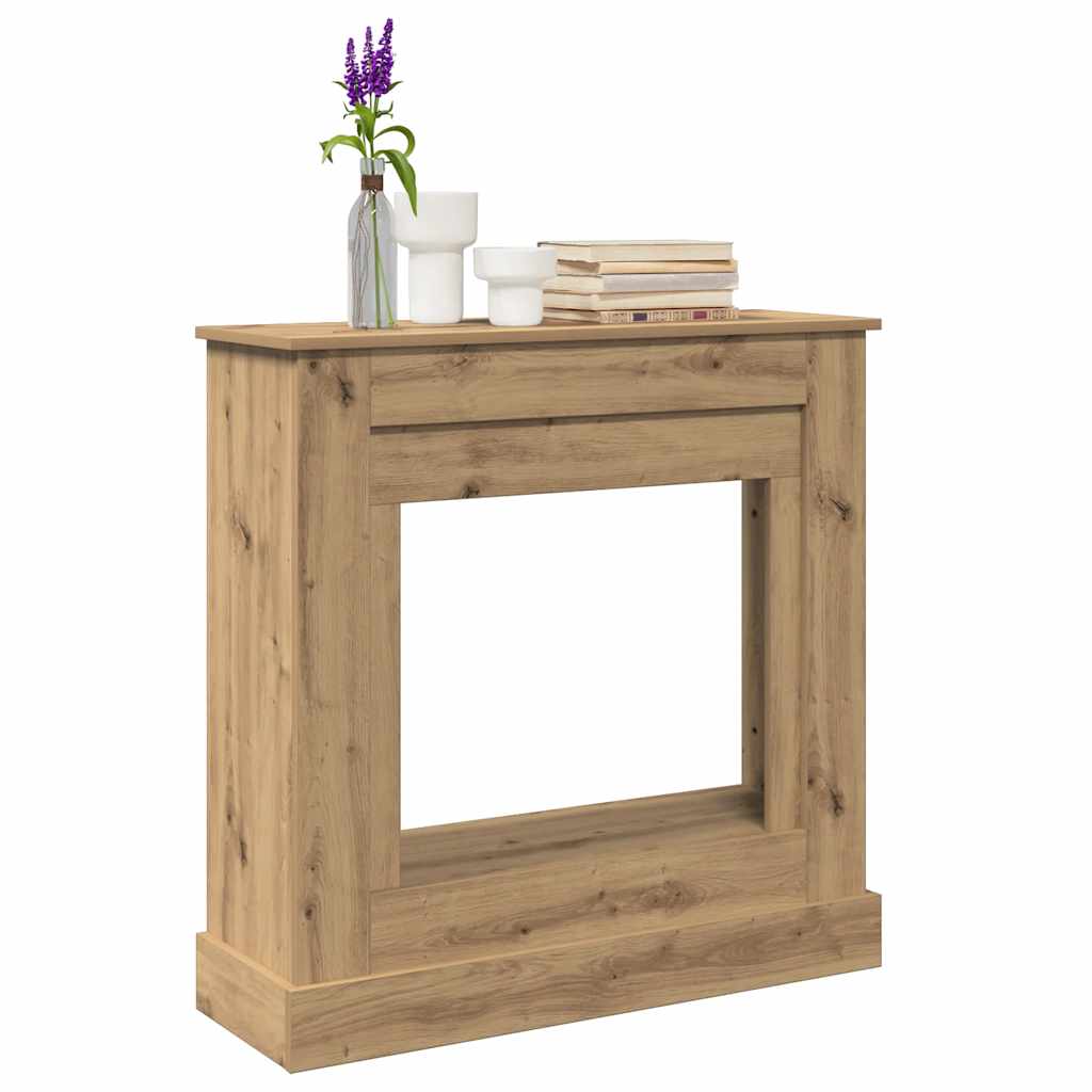 Πλαίσιο Τζακιού Αρτισιανή Δρυς 90x30x90 εκ. από Επεξ. Ξύλο - Pakobazaar