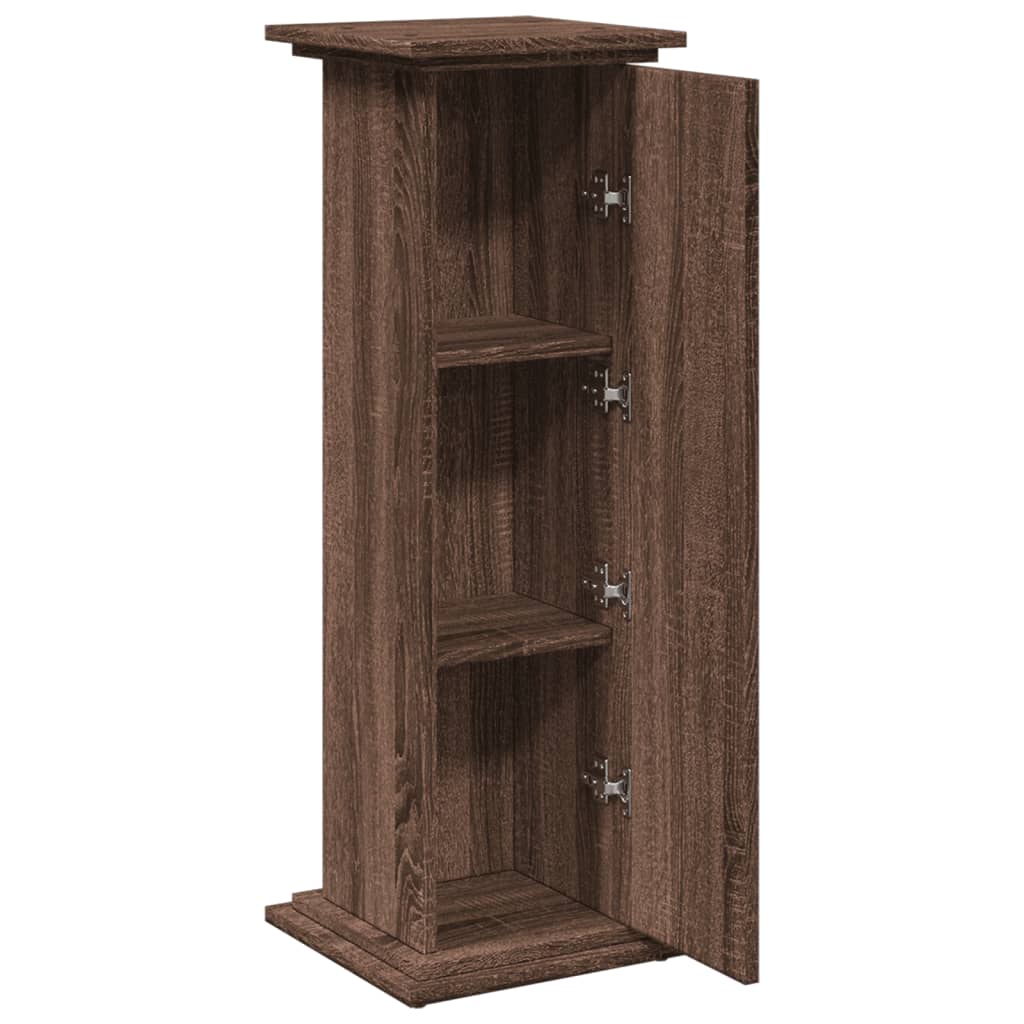 Βάση Οθόνης με Αποθ. Καφέ Δρυς 31x30x90 εκ. Επεξεργασμένο Ξύλο