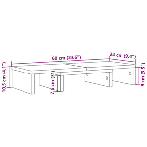 Βάση Οθόνης Ρυθμιζόμενο Μαύρο 60x24x10,5 εκ. από Επεξ. Ξύλο - Pakobazaar