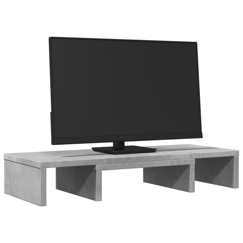 Βάση Οθόνης Ρυθμιζ. Γκρι Σκυρ. 60x24x10,5 εκ. Επεξεργ. Ξύλο