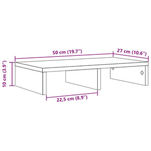 Βάση Οθόνης Αρτισιανή Δρυς 50x27x10 εκ. από Επεξ. Ξύλο