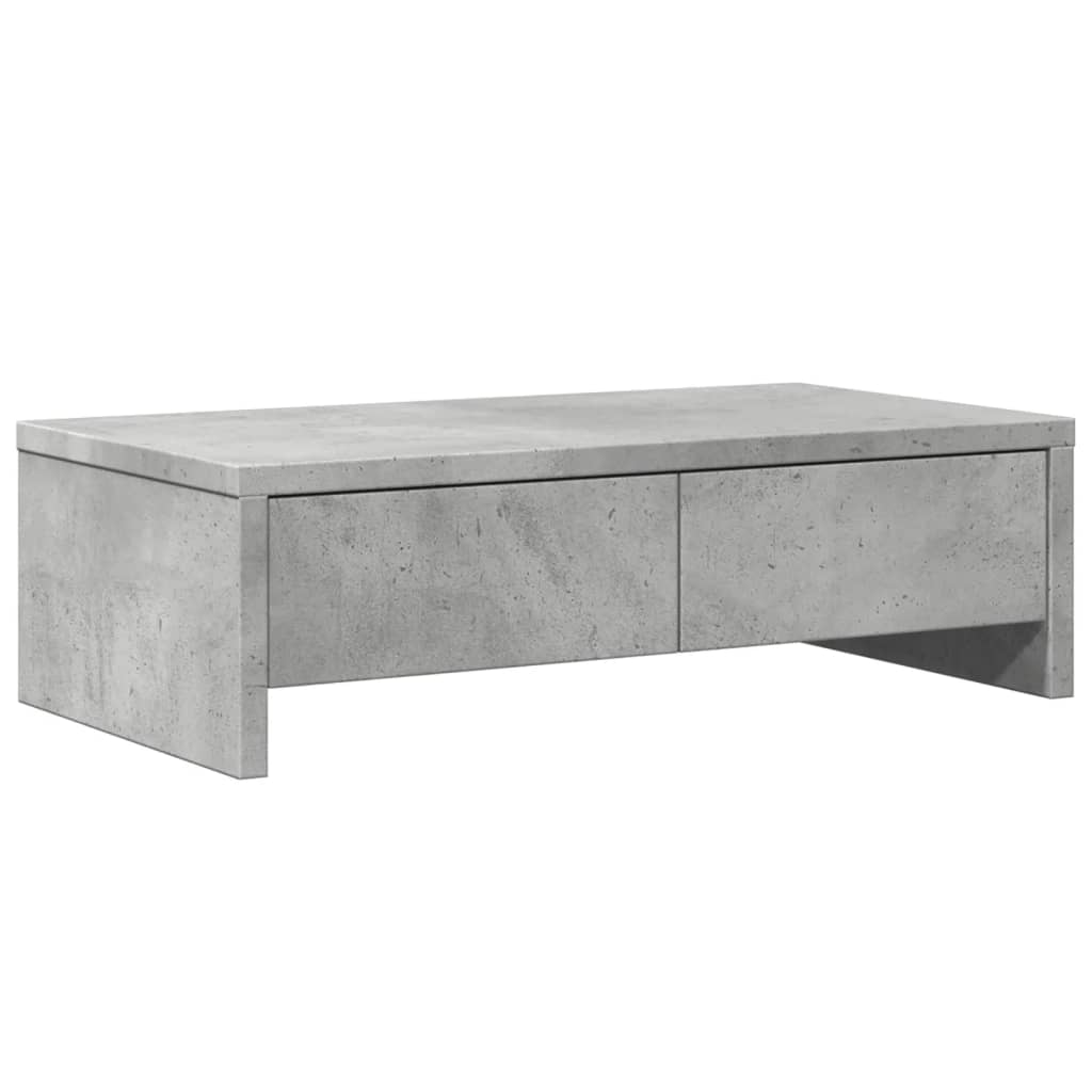 Βάση Οθόνης με Συρτάρια Γκρι Σκυρ. 50x27x15 εκ. Επεξεργ. Ξύλο