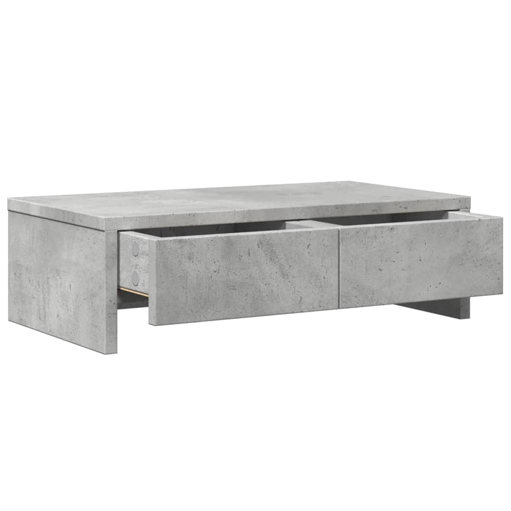 Βάση Οθόνης με Συρτάρια Γκρι Σκυρ. 50x27x15 εκ. Επεξεργ. Ξύλο