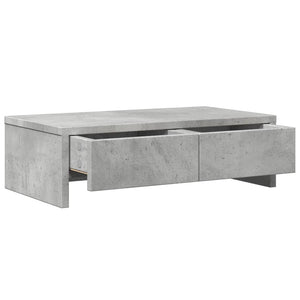 Βάση Οθόνης με Συρτάρια Γκρι Σκυρ. 50x27x15 εκ. Επεξεργ. Ξύλο