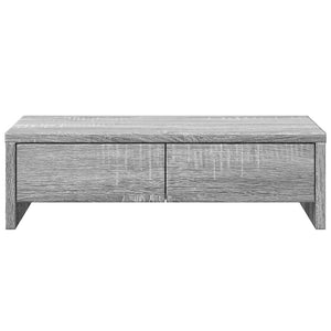 Βάση Οθόνης με Συρτάρια Γκρι Sonoma 50x27x15 εκ. Επεξεργ. Ξύλο