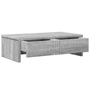 Βάση Οθόνης με Συρτάρια Γκρι Sonoma 50x27x15 εκ. Επεξεργ. Ξύλο