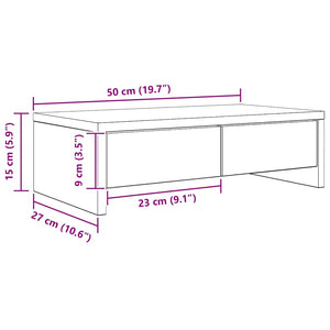 Βάση Οθόνης με Συρτάρια Αρτισιανή Δρυς 50x27x15 εκ Επεξεργ Ξύλο - Pakobazaar