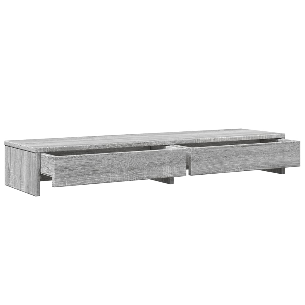Βάση Οθόνης με Συρτάρια Γκρι Sonoma 100x27x15 εκ. Επεξεργ. Ξύλο - Pakobazaar