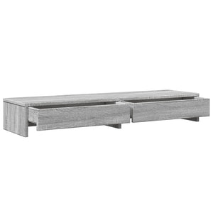 Βάση Οθόνης με Συρτάρια Γκρι Sonoma 100x27x15 εκ. Επεξεργ. Ξύλο - Pakobazaar