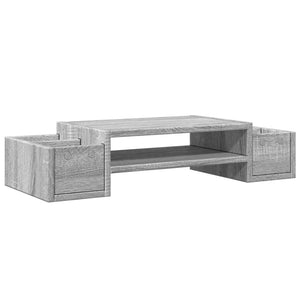Βάση Οθόνης με Αποθ. Γκρι Sonoma 70x27x15 εκ. Επεξεργ. Ξύλο