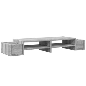 Βάση Οθόνης με Αποθ. Γκρι Sonoma 100x27x15 εκ. Επεξεργ. Ξύλο