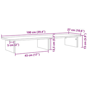 Βάση Οθόνης Καπνιστή Δρυς 100x27x15 εκ. από Επεξ. Ξύλο - Pakobazaar