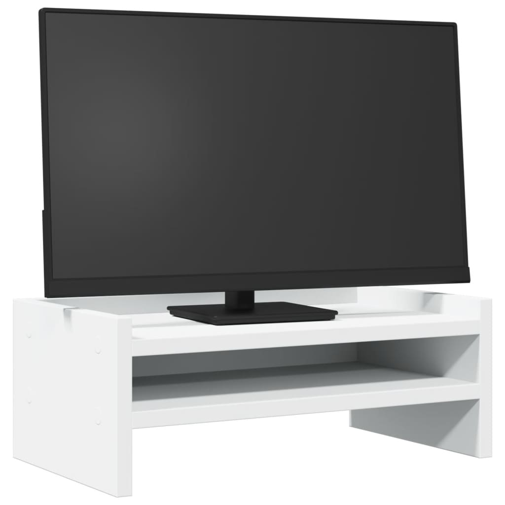 Βάση Οθόνης Λευκή 42x24x16 εκ. από Επεξ. Ξύλο