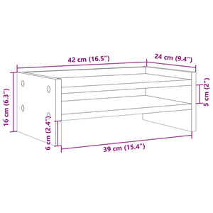 Βάση Οθόνης Γκρι Sonoma 42x24x16 εκ. από Επεξεργασμένο Ξύλο
