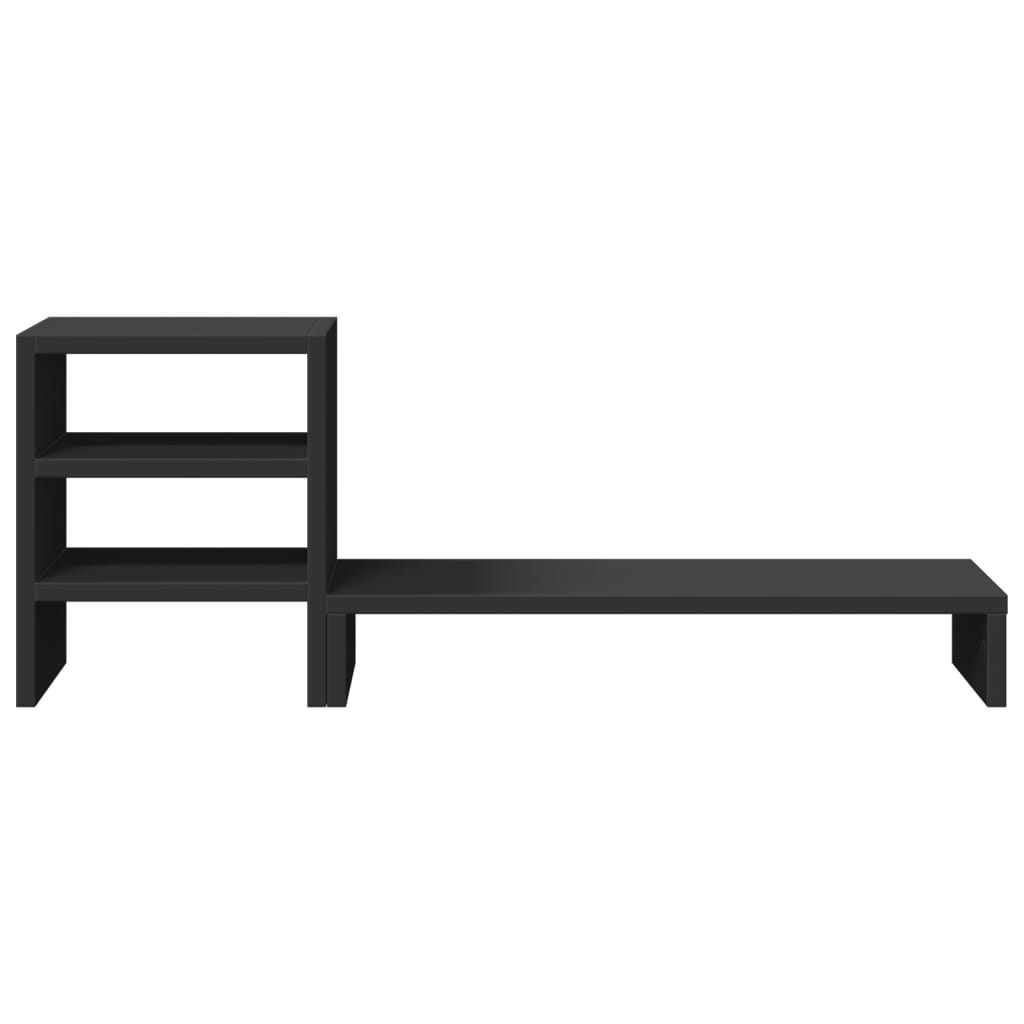 Βάση Οθόνης με Organiser Γραφείου Μαύρη από Επεξεργασμένο Ξύλο