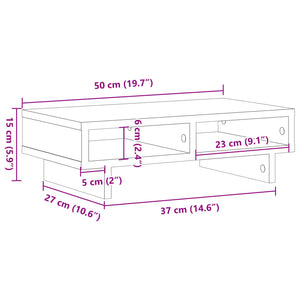 Βάση Οθόνης Γκρι Sonoma 50x27x15 εκ. από Επεξεργασμένο Ξύλο