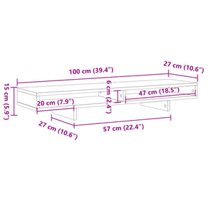 Βάση Οθόνης Λευκή 100x27x15 εκ. από Επεξ. Ξύλο - Pakobazaar