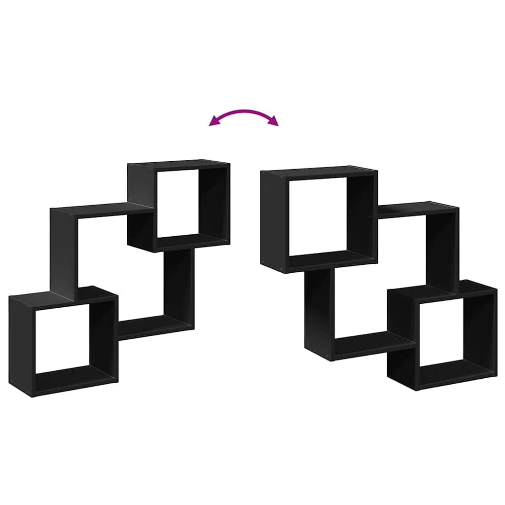 Ντουλάπι Τοίχου Μαύρο 78x18x71 εκ. από Επεξεργασμένο Ξύλο - Pakobazaar