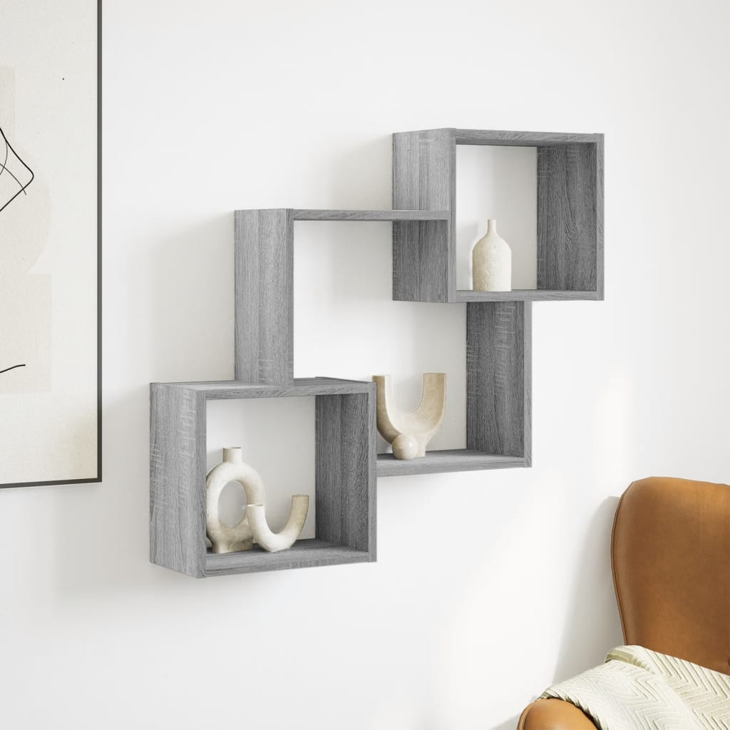 Ντουλάπι Τοίχου Γκρι Sonoma 78x18x71 εκ. Επεξεργασμένο Ξύλο