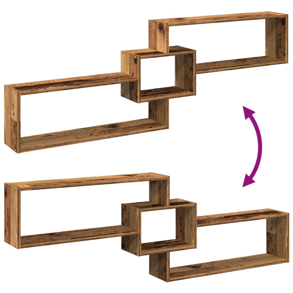 Ντουλάπι Τοίχου Όψη Παλαιού Ξύλου 158x18x53 εκ. Επεξ. Ξύλο