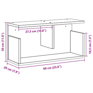 Ντουλάπι Τοίχου Γκρι Σκυρ. 60x20x30 εκ. από Επεξεργασμένο Ξύλο