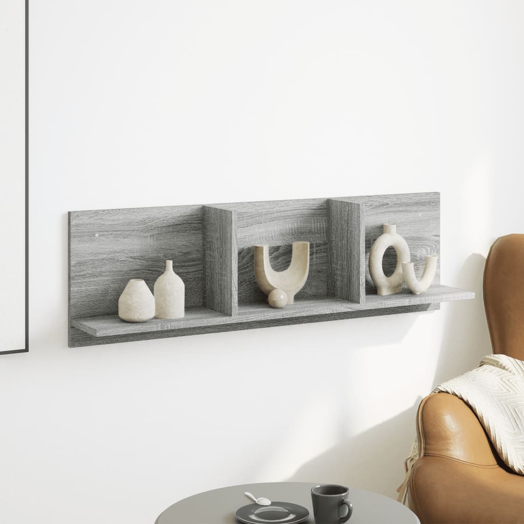 Ντουλάπι Τοίχου Γκρι Sonoma 100x16,5x30 εκ. Επεξεργασμένο Ξύλο