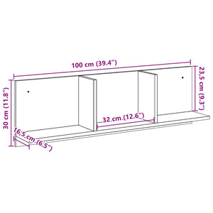 Ντουλάπι Τοίχου Καφέ Δρυς 100x16,5x30 εκ. Επεξεργασμένο Ξύλο