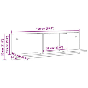 Ντουλάπι Τοίχου Αρτισιανή Δρυς 100x16,5x30εκ Επεξεργασμένο Ξύλο