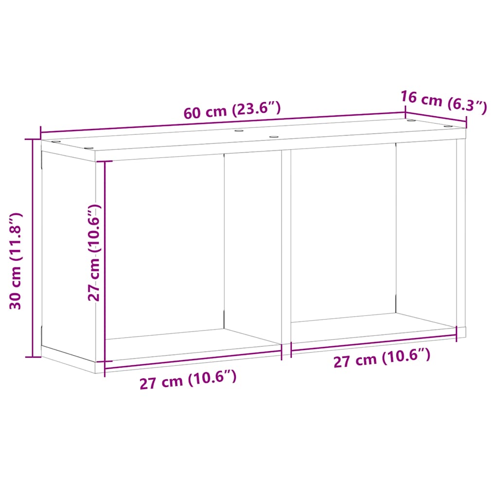 Ντουλάπι Τοίχου Καπνιστή Δρυς 60x16x30 εκ. Επεξεργασμένο Ξύλο