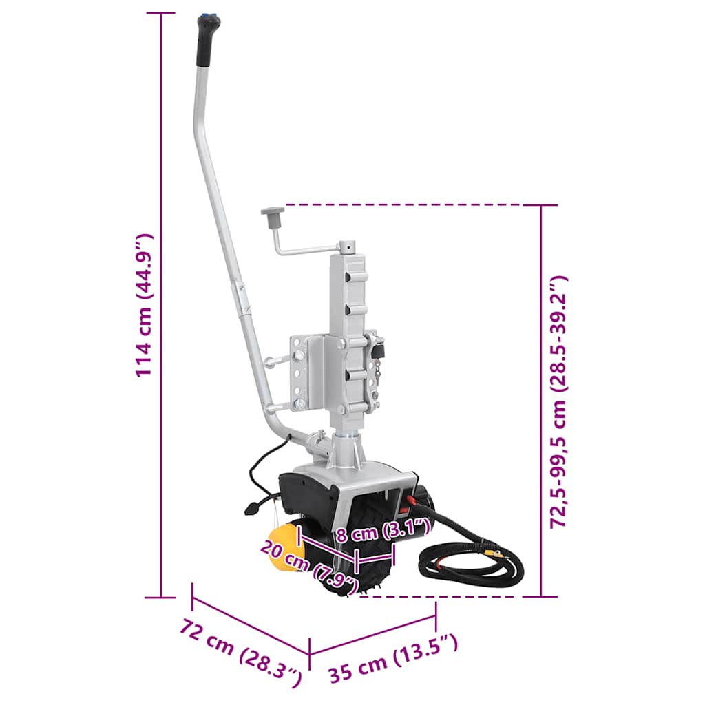 Τροχός Ανάρτησης Τρέιλερ 12 V 550 W από Αλουμίνιο - Pakobazaar