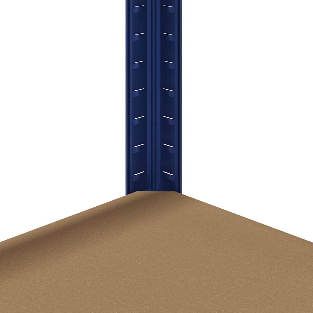 Ραφιέρες 5 Επιπέδων 2 τεμ. Μπλε από Ατσάλι & Επεξεργασμένο Ξύλο - Pakobazaar