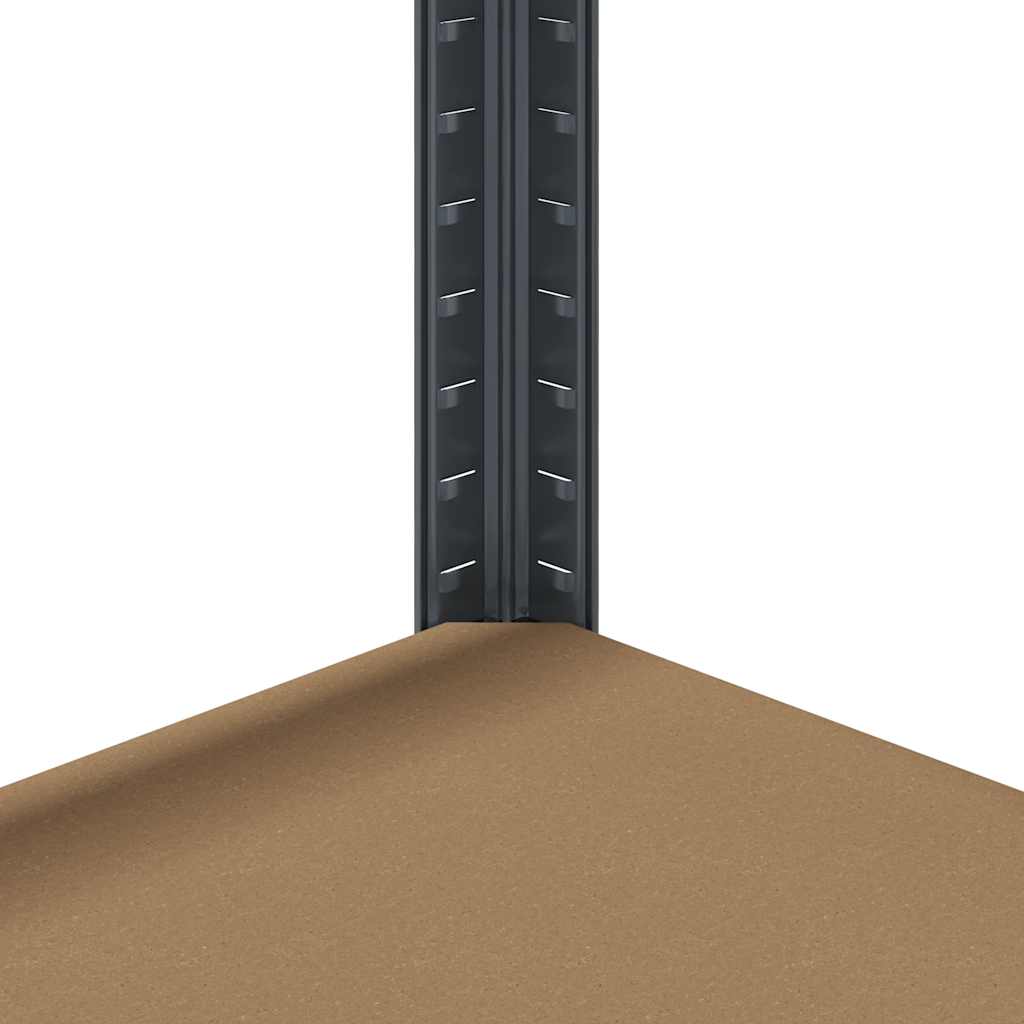 Ραφιέρες 5 Επιπέδων 2 τεμ. Ανθρακί Ατσάλι & Επεξεργασμένο Ξύλο