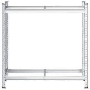 Ράφι ελαστικών 2 επιπέδων Ασημί 110x40x109 cm Ατσάλι