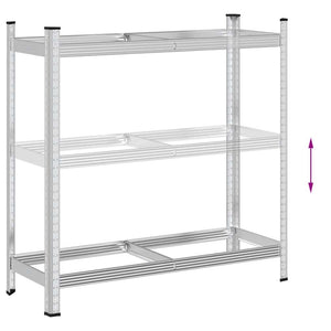 Ράφι ελαστικών 2 επιπέδων Ασημί 110x40x109 cm Ατσάλι