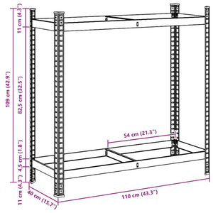 Ράφι ελαστικών 2 επιπέδων Ασημί 110x40x109 cm Ατσάλι