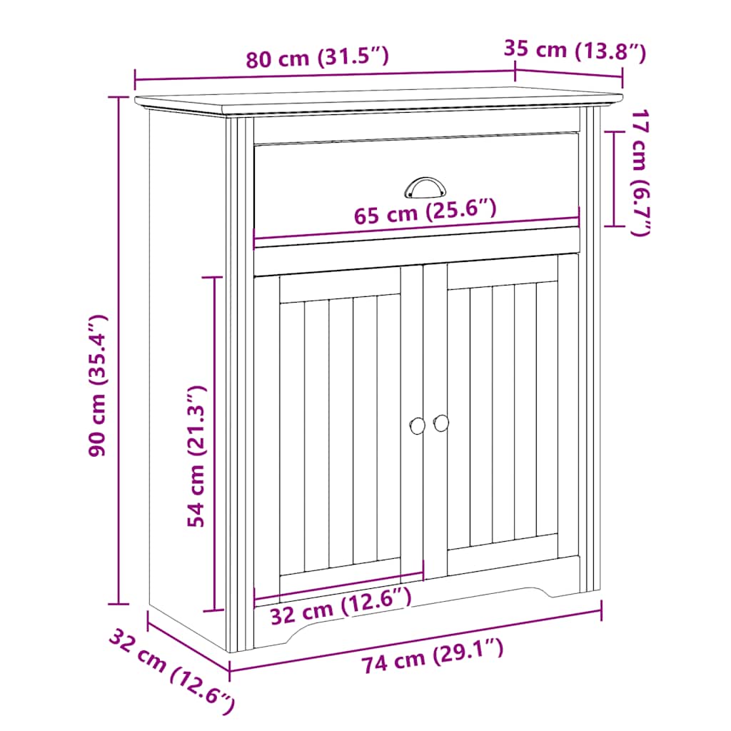 Ντουλάπι διαδρόμου "BODO" Λευκό 80x35x90 cm - Pakobazaar